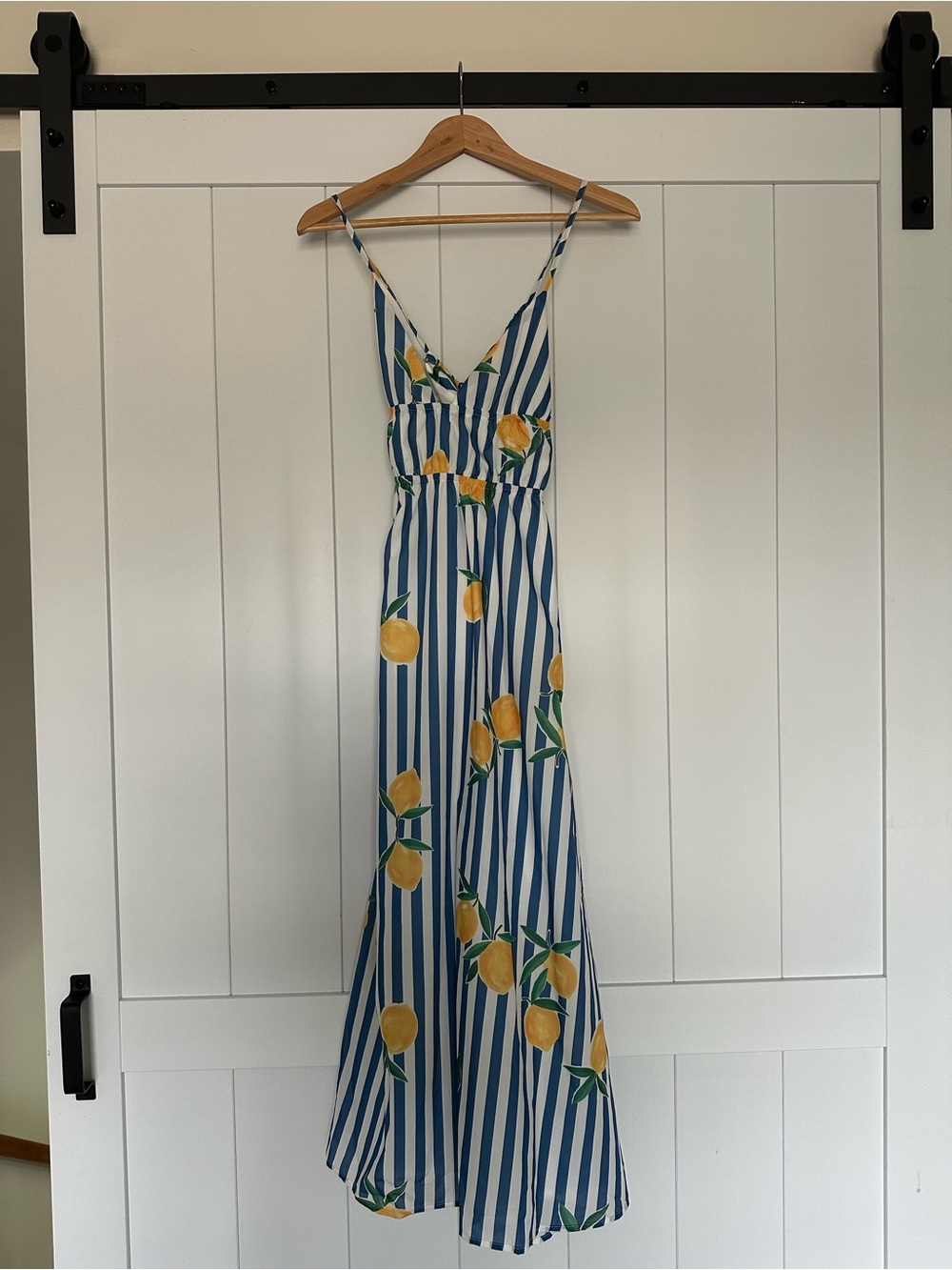 HYFVE Blue & Yellow Striped Lemon Maxi Dress